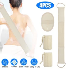 4 X Natural Loofah Luffa Exfoliating Bath Body Shower Sponge Brush Back Scrubber