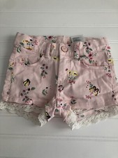H M Girls Flower Shorts Size 4-5Y