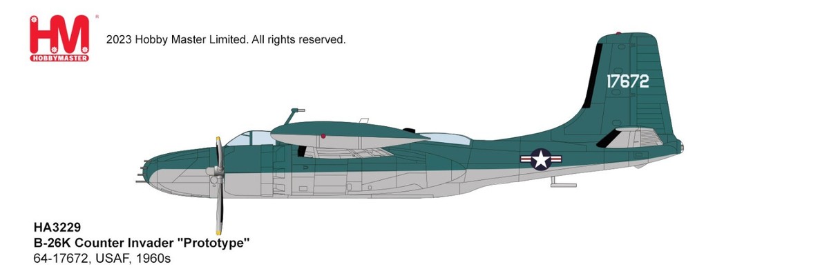 Hobby Master HA3229, B-26K Counter Invader 64-17672, USAF, 1960s
