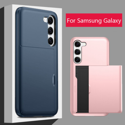 Case For Samsung Galaxy S25 S24 S23 S22 Ultra S20FE Card Holder Slot Phone  Cover UK