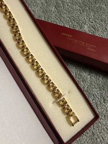 NIKKEN women’s Integrity 24K Gold Plated Bracelet New in Box~ - Picture 7 of 8