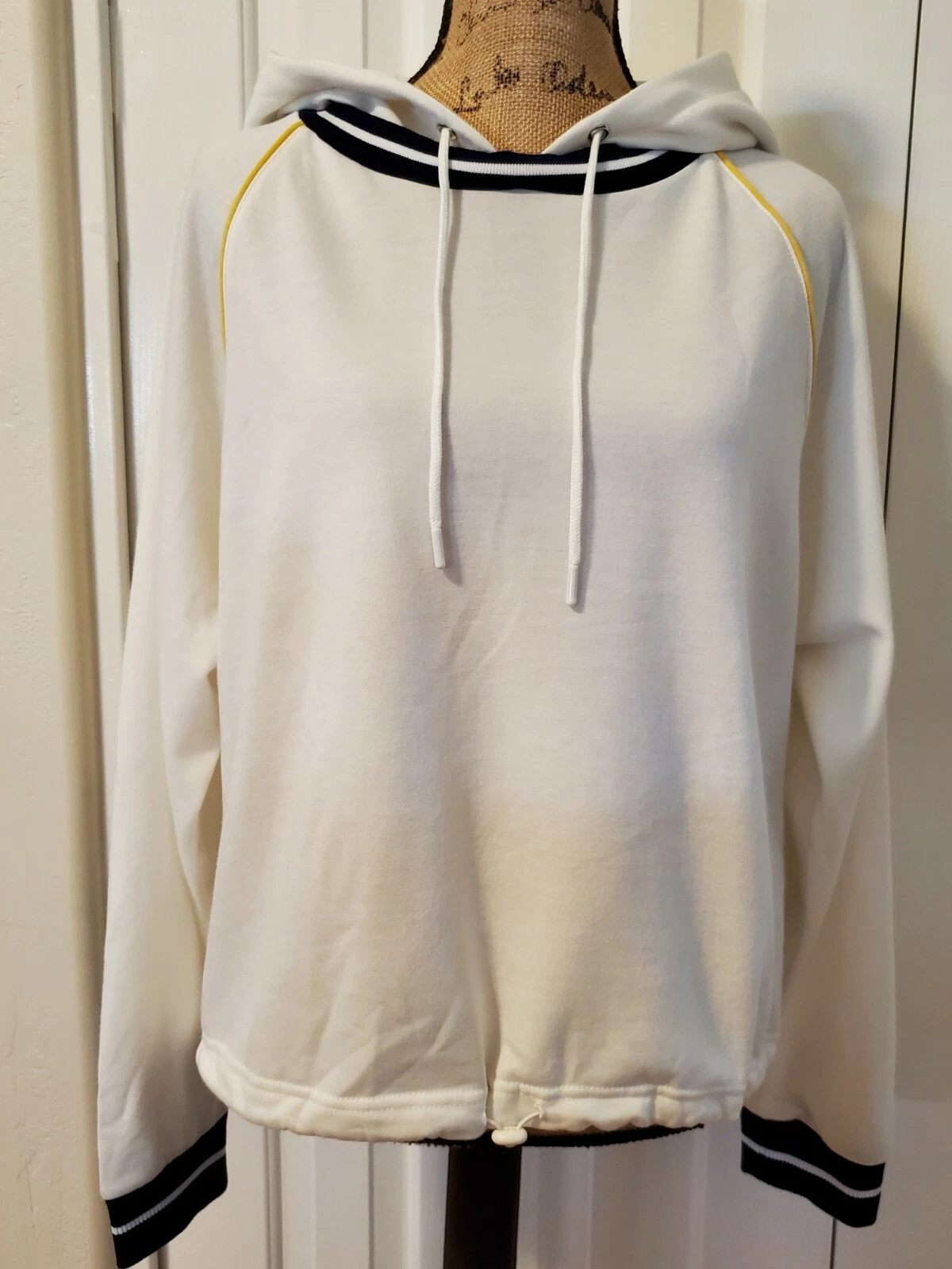 OFF WHITE Felpa con cappuccio donna oliva e rovere XL avorio manica lunga