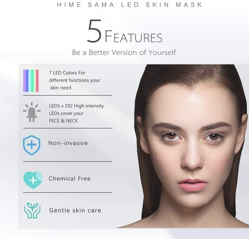 LED Face Mask - 7 Color LED Mask for Face and Neck Skin Care, FSA/HSA Eligibl... - Picture 2 of 6