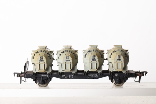Fleischmann H0 Behältertragwagen runde Behälter  DB 015206 BTms 55   (321067) | Zustand: Gebraucht