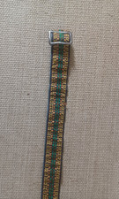 Woven cloth vintage guitar strap Leather backing
