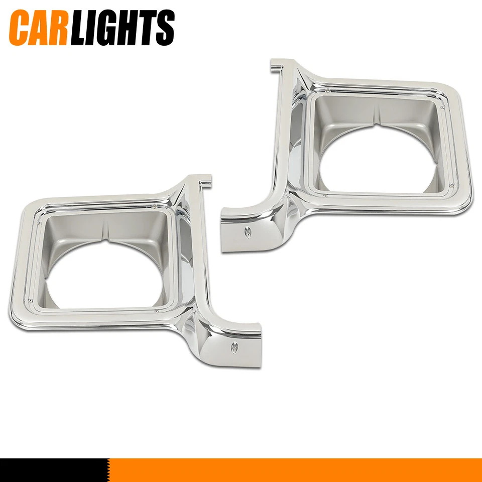 Fit For Chevy Blazer GMC Jimmy C/K Pickup 2x Headlight Trim Bezels Chrome 73-78 Foto 4 de 4