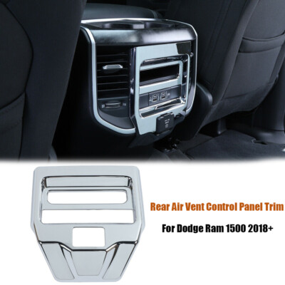 Rear Air Vent Control Panel Trim Decor Cover For Dodge Ram 1500 2018+ Chrome