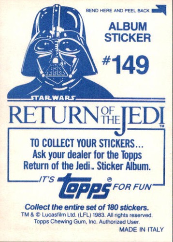 Star Wars ROTJ Trading Card Sticker Album Complete Your Set You Pick 1983 Topps - Bild 293 von 355