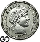 1911 Barber Dime, Nice Choice Bu Silver 25c