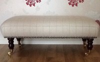 A Quality Long Footstool In Laura Ashley Orton Natural Fabric A Quality Long Footstool In Laura Ashley Orton Natural Fabric