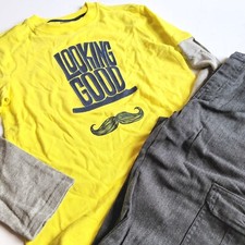 Gymboree 8 "Woodland Party" Looking Good Double Sleeve Tee Herringbone Pants NWT