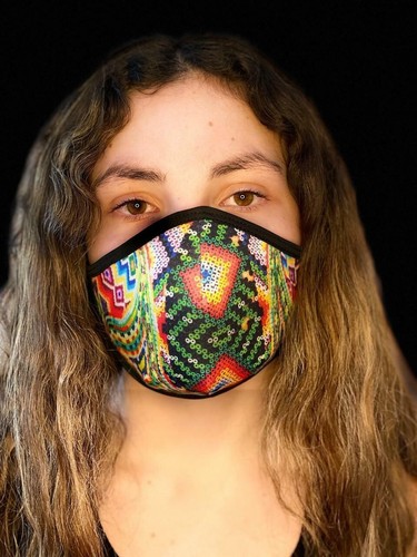 Reusable Batik Face Mask Protective Colorful Handmade Mouth Cover Doble Layer - Picture 4 of 12