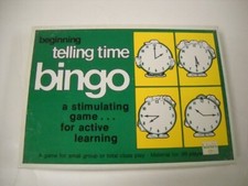 Vintage Trend Beginning Telling Time Bingo With Laminated Cards 1977 Very Nice
