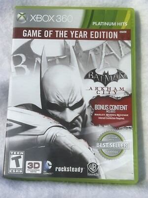Batman: Arkham City - Game of the Year Ed (Microsoft Xbox 360, 2012) Complete