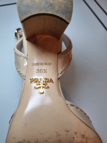 Gebrauchte Pumps PRADA beige Lackleder Riemchen Größe UK 4 - Bild 4 von 19