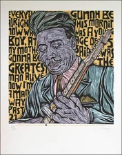 Muddy Waters Poster Portrait Signed Silkscreen Edition of 150 Gary Houston w/COA
