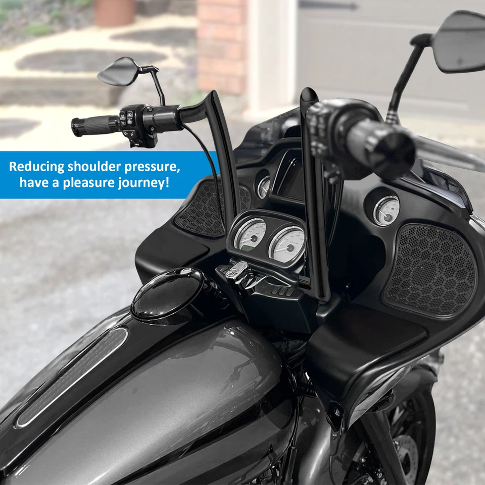 Manillar colgante Pre-Wred 12"" Rise Ape para Harley Road Glide Special 2015-2023 Foto 3 de 4