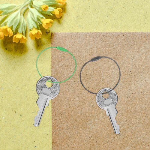 100 Pcs Porte-clés Acier Inoxydable Fil Chaîne Keychain haute qualité Boucles Anneaux
