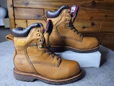 Chippewa Boots 25227 Mens Sz 8 D 8" Waterproof Safety Toe Brown Leather USA NEW