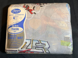 Vintage 1980's Lazer Tag Game NEW OLD STOCK Sheet Set Twin 80s Laser Cartoon NOS