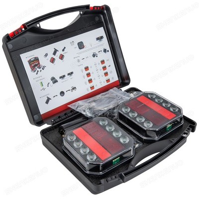2x LED Rear Tail Lights Magnetic Battery Operated USB Wireless Tow Truck Trailer