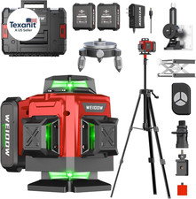Laser Level with Tripod, Self Leveling Laser Level 4X360 , Green Line Laser 4D L