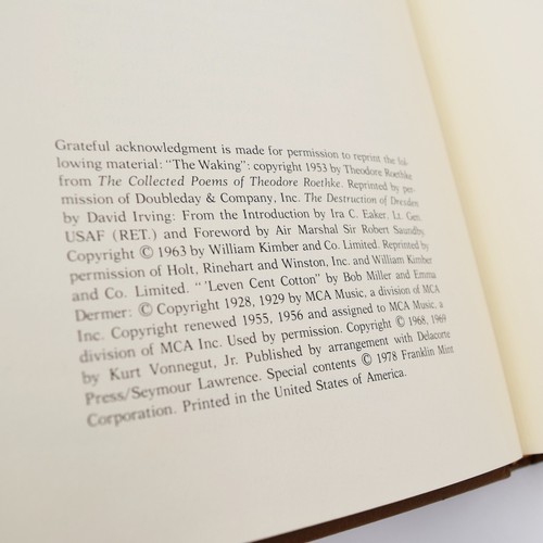 SIGNED The Franklin Library SLAUGHTERHOUSE FIVE by Kurt Vonnegut - LEATHER 1978 - Picture 13 of 15
