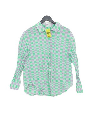 MNG Damen Bluse S Mehrfarbig Kariert 100% Sonstige Langarm Kragen Basic
