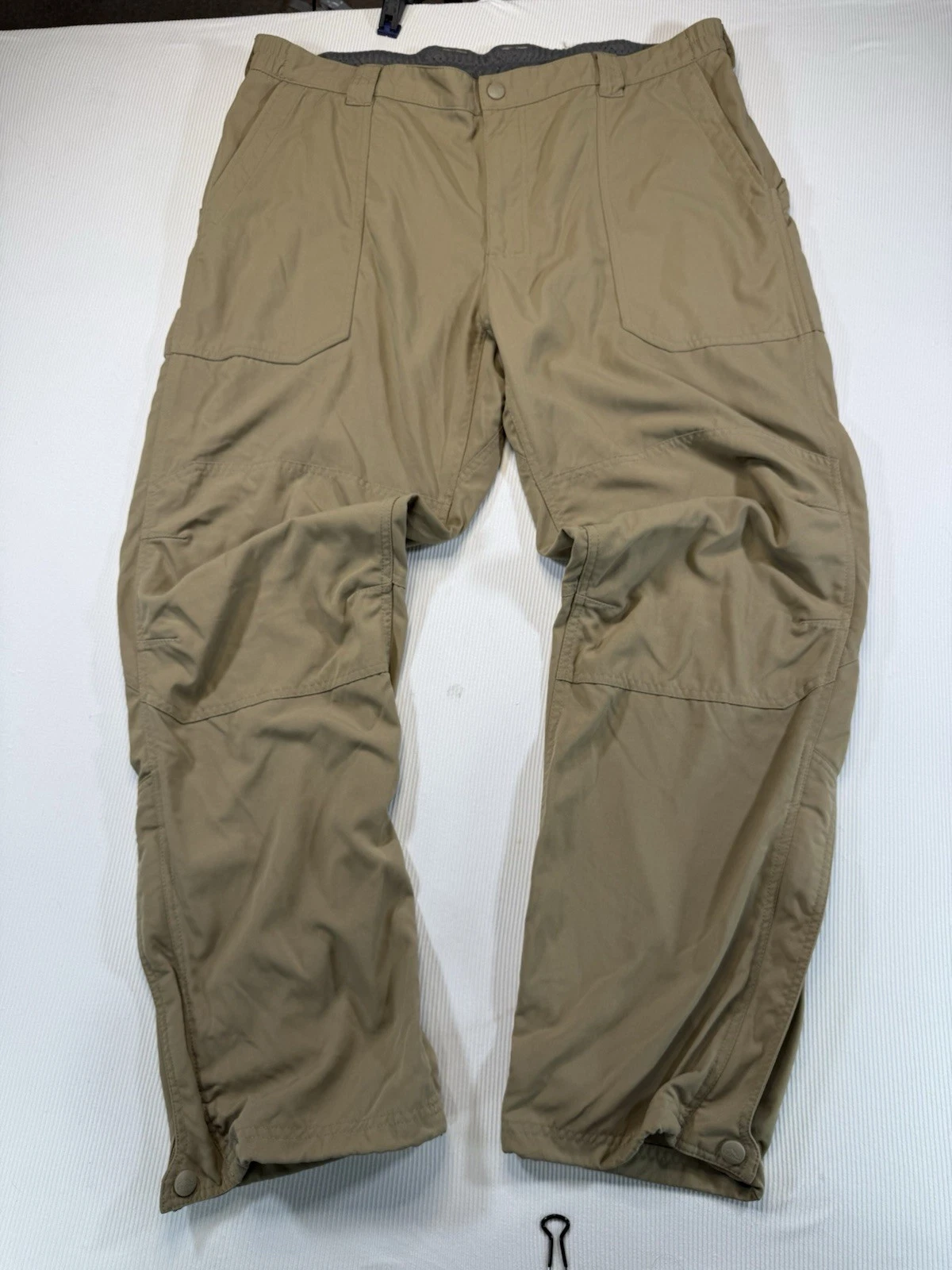 LL Bean Hiking Trail Pants Mens XL Regular Tan Nylon Adjustable Hem Outdoor