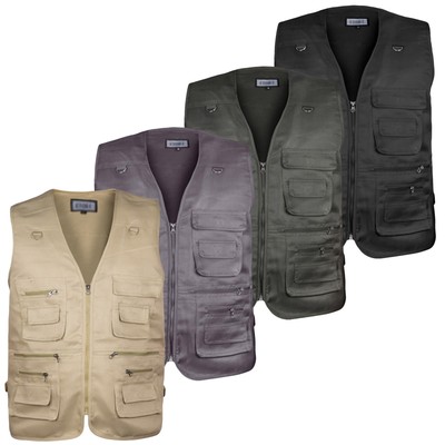 Gilet Multitasche Leggero Uomo Gaffer – Pesca, Safari, Viaggio, 100% Poliestere