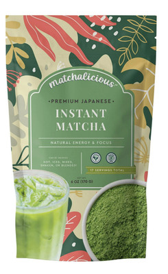 Matchalicious  Instant Matcha Premium Japanese Green Tea Powder 6 oz Vegan & GF