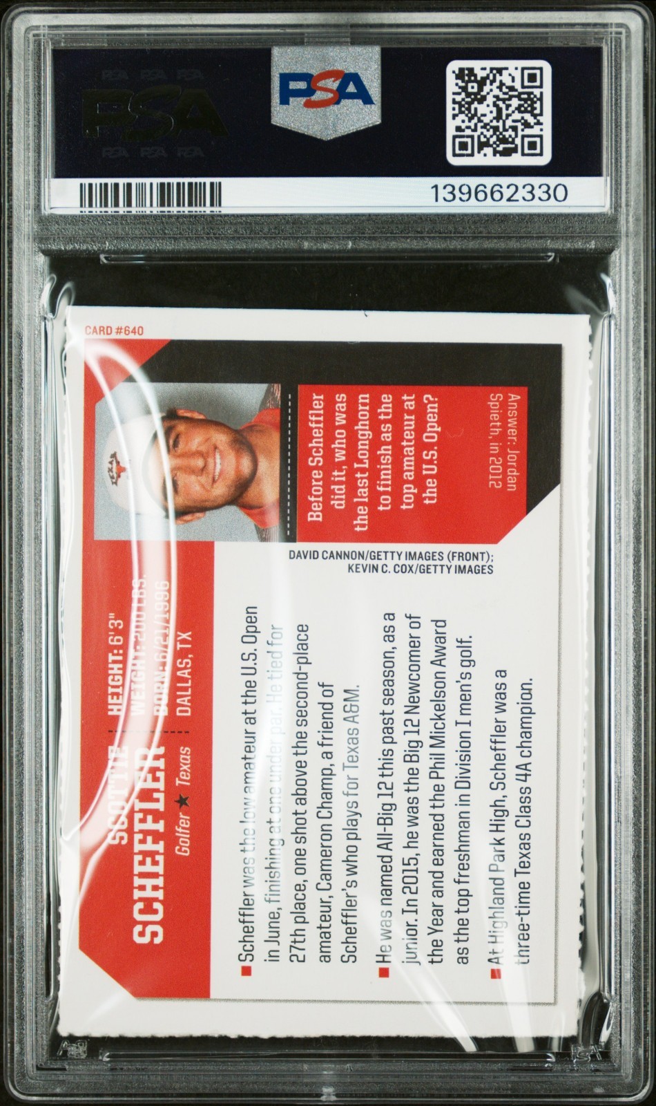 2017 Sports Illustrated for Kids Scottie Scheffler Rookie #640 PSA 6 VERY RARE!! view 2