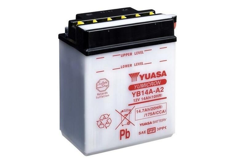 Batterie YUASA YB14A-A2 conventionnelle à charge sèche haute performance - 2
