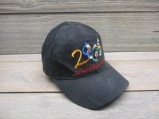 VINTAGE Walt Disney World Hat Cap Strap Back Black Mickey Donald Goofy Mens 00s