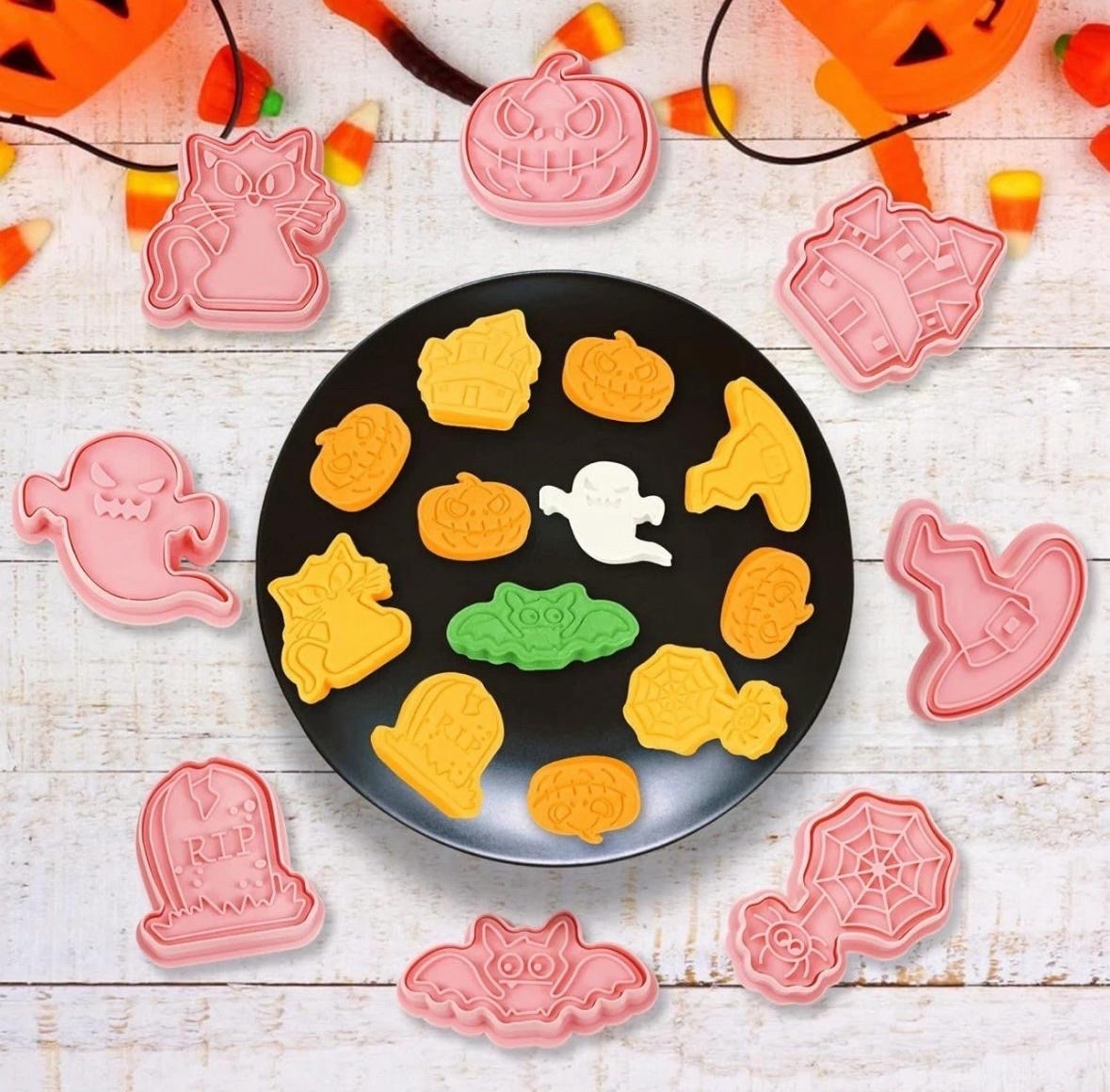 Halloween Cookie Cutters Set Horror Party Baking Stamps Decoration 3D Pumpkin x8
