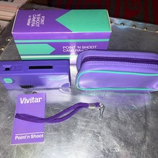 Vtg NEW Avon POINT 'N SHOOT 110 CAMERA by VIVITAR 1987 Purple Teal W/manual/case