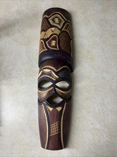 Tiki mask. African art. South Africa Hand carved wall hanging. Tribal mask.17  