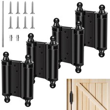 4 piezas bisagras de puerta de resorte de doble acción de 3"" - bisagras de puerta de salón de doble oscilación, sw...