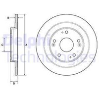 Delphi 2X Bremsscheibe Hinten Ø276 Mm Voll Lackiert Beschichtet FüR Honda Civic