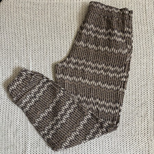 Anthropologie Saturday Sunday Mary Jacquard Jogger Pants Chevron Knit Brown SM