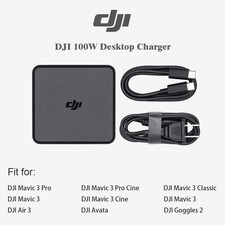 DJI 100W Desktop Charger USB  C Power Adapter for Mavic 3 /Air 3/Avata/ Goggles 2