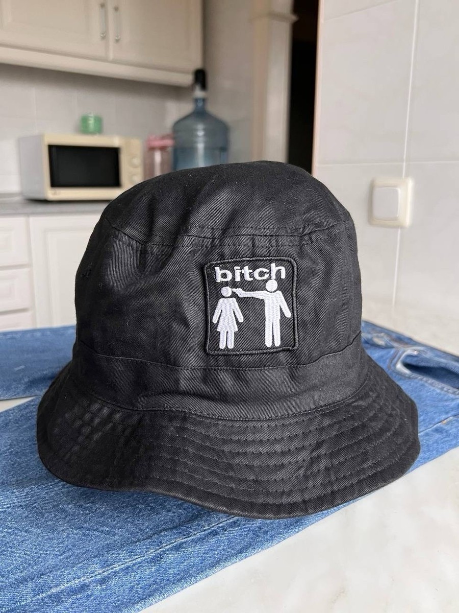 Vintage 90s Bitch Skateboarding Bucket Hat Logo Embroidered