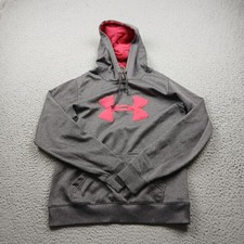 Under Armour Hoodie Mens Medium Gray Sweatshirt Long Sleeve Pullover Logo