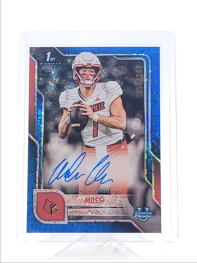 MILLER MOSS 2025 BOWMAN U CHROME 1ST BLUE MINI DIAMOND AUTO /150 Q5393