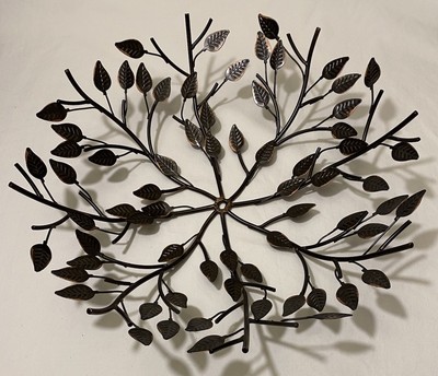 Leaf Design Wire Basket Fruit/Bread Bowl Decor 16  NWOT