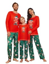 Matching Family Sets Christmas Pajamas Set Xmas PJS 8 Years Kids Red Christmas