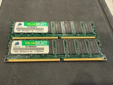 Lot of 2 Corsair 1GB DDR-3200 DIMM Memory For Desktops - Tested