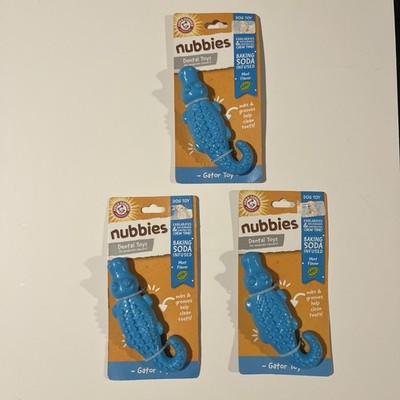 Nubbies A&H Dental Toys Gator Chew for Dogs Baking Soda Plaque & Tartar (3 Toys)