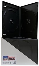 USDISC DVD Cases Standard 14mm Premium, Double 2 Disc Black Lot