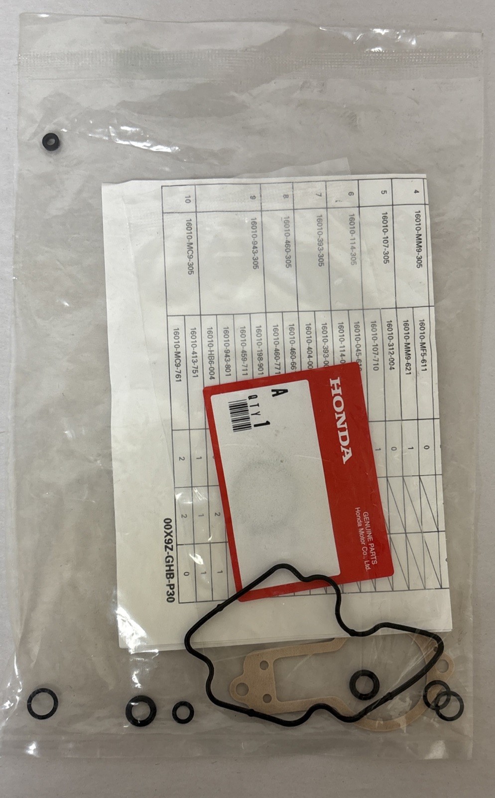 Honda XL600R A XR500R A Carburetor Gasket Set (1 Set) OEM #16010-MG3-305 #S1219